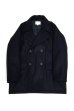 画像1: STILL BY HAND　WOOL PADDED PEA COAT(NAVY) (1)