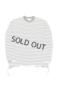 have a good day　Border loose long sleeve tee（White×Black）