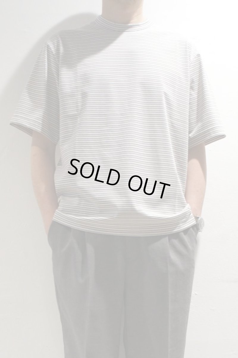 画像1: STILL BY HAND　BORDER S/S T-SHIRT(BEIGE×WHITE) (1)