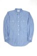 画像4: MANUAL ALPHABET　VINTAGE CHAMBRAY WORK SHIRT（BLUE） (4)