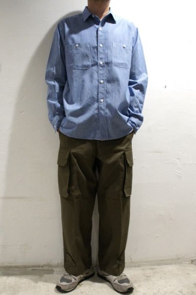 画像1: MANUAL ALPHABET　VINTAGE CHAMBRAY WORK SHIRT（BLUE）