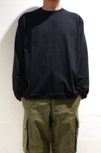 STILL BY HAND　SWEAT LIKE L/S T-SHIRT(BLACK NAVY)