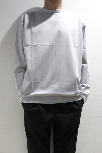 画像1: LAMOND　TRICOT WIDE LONG TEE(WHITE GRAY)