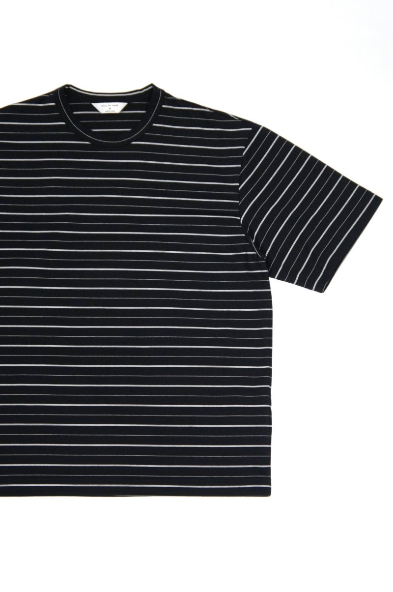 画像1: STILL BY HAND　BORDER S/S T-SHIRT(BLACK×WHITE)SALE！ (1)