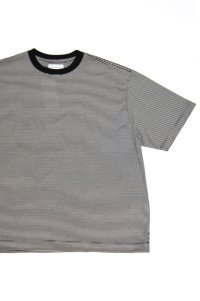 MANUAL ALPHABET　MINI BORDER WIDE S/S TEE（BLACK）