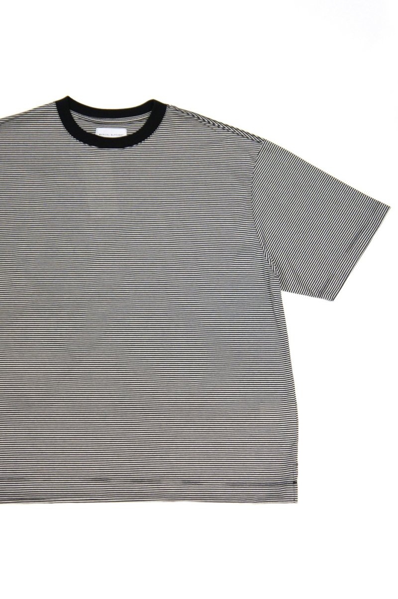 画像1: MANUAL ALPHABET　MINI BORDER WIDE S/S TEE（BLACK）SALE！ (1)