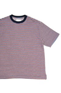 MANUAL ALPHABET　MULTI BORDER S/S TEE（NAVY/WINE）