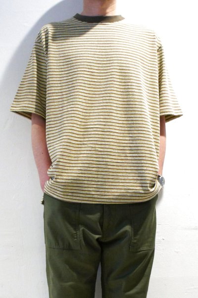 画像2: MANUAL ALPHABET　MULTI BORDER S/S TEE（YELLOW/BROWN）