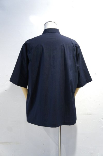 画像1: STILL BY HAND　NYLON S/S SHIRT（NAVY）SALE！