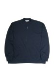 画像4: STILL BY HAND　COTTON HALF ZIP PULLOVER(BLACK NAVY)  (4)