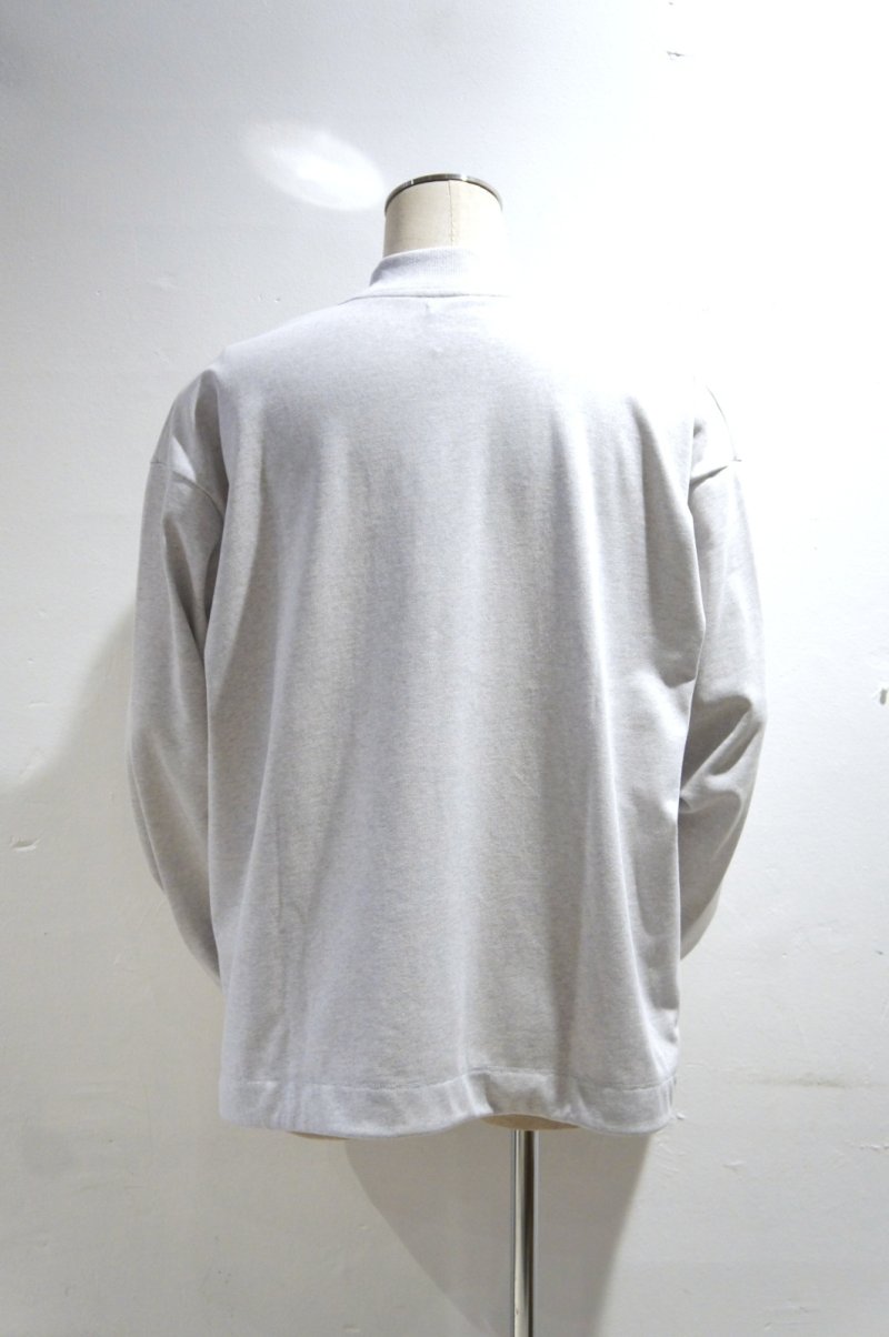 画像1: LAMOND DRAWST MOCK NECK L/S TEE(OATMEAL)