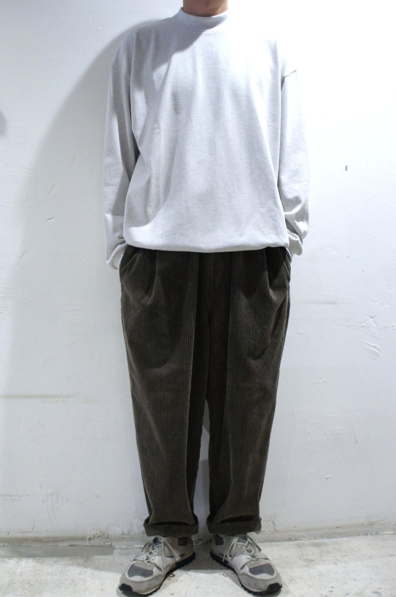 画像2: LAMOND DRAWST MOCK NECK L/S TEE(OATMEAL) (2)