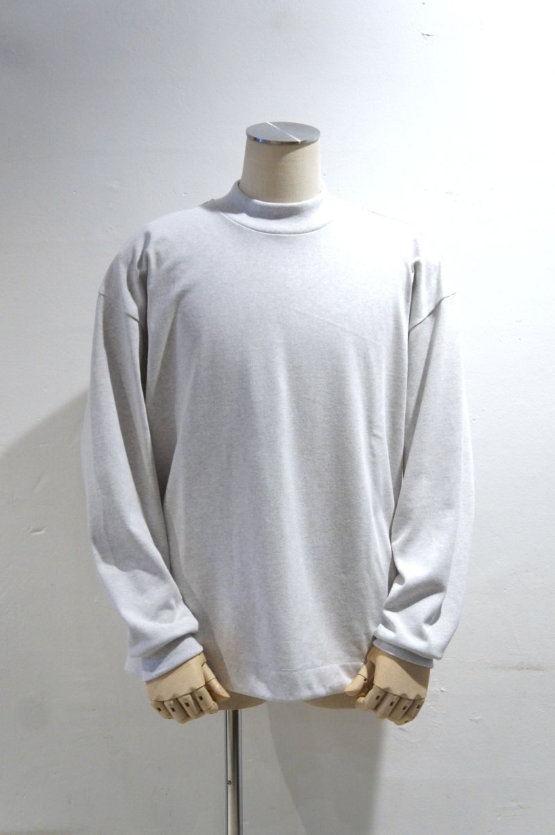 画像3: LAMOND DRAWST MOCK NECK L/S TEE(OATMEAL) (3)