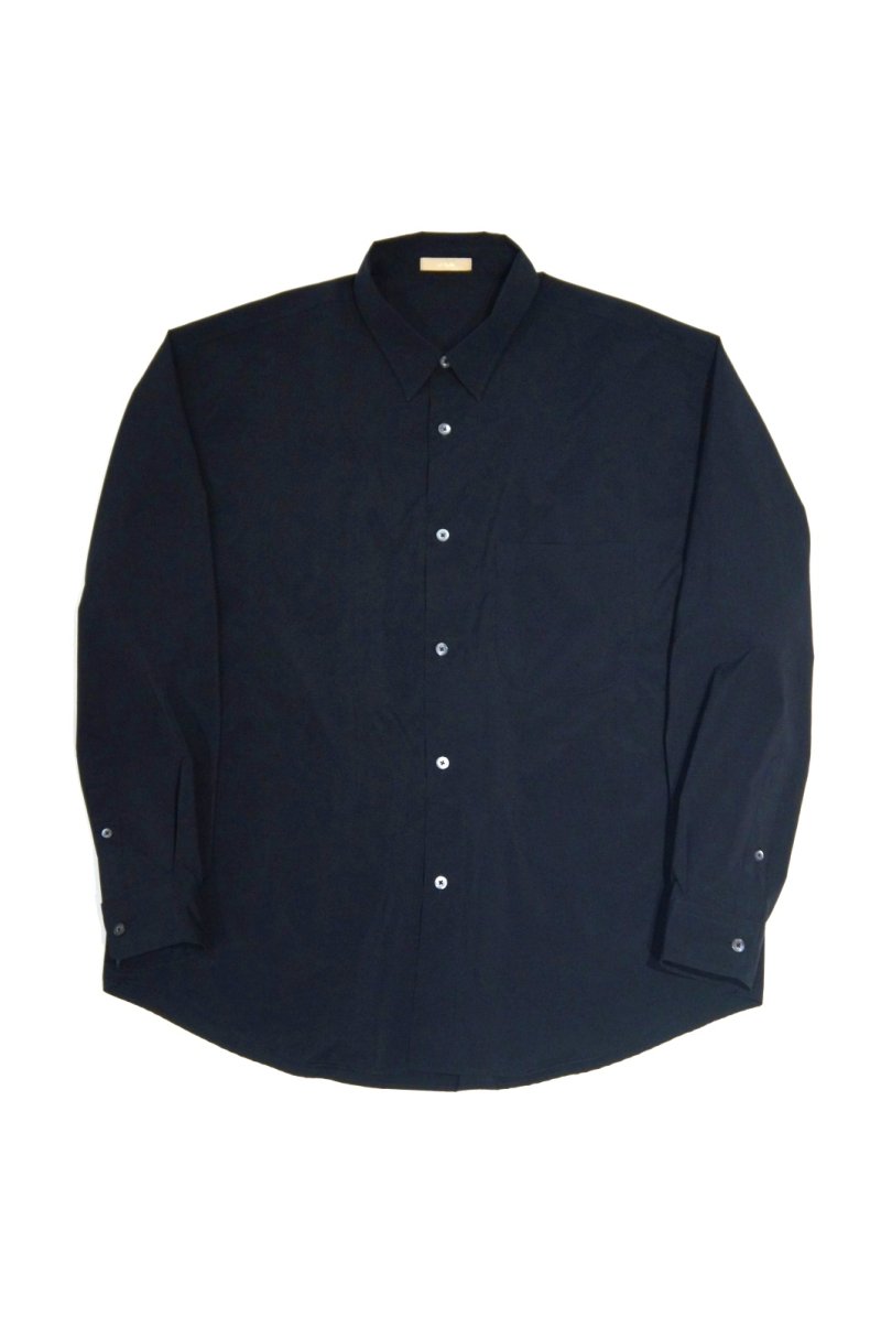 画像1: LAMOND　COTTONY CREASED SHIRT(BLACK) (1)