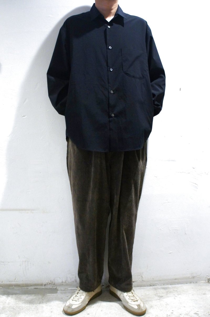 画像3: LAMOND　COTTONY CREASED SHIRT(BLACK) (3)