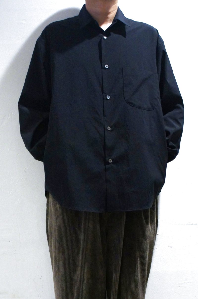 画像4: LAMOND　COTTONY CREASED SHIRT(BLACK) (4)