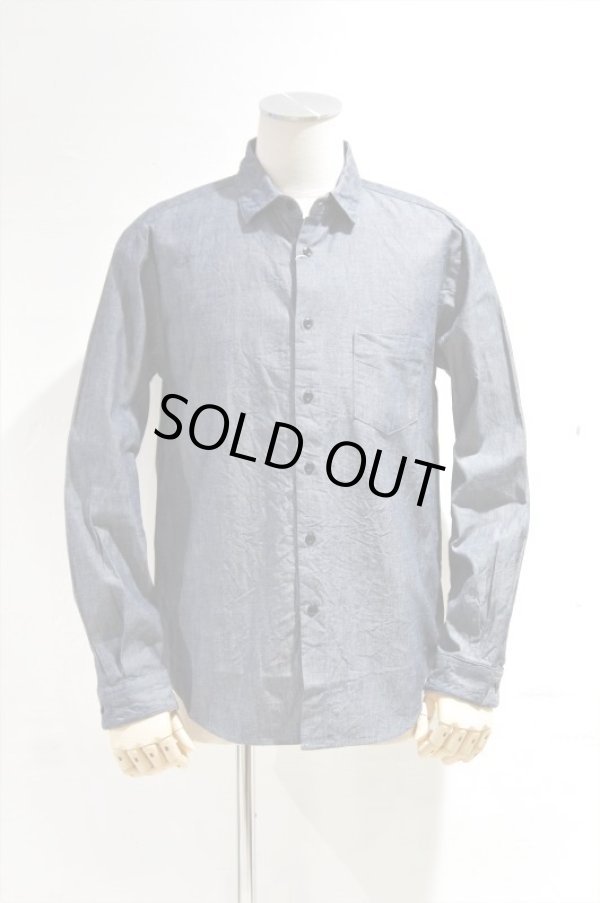 画像3: MANUAL ALPHABET　CHAMBRAY LOOSE FIT REGULAR COLLAR SHIRT（NAVY） (3)