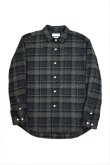 画像1: MANUAL ALPHABET　TWEEDY CHECK LOOSE FIT REGULAR COLLAR SHIRT（GRAY/BLACK） (1)