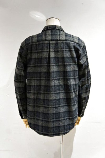 画像1: MANUAL ALPHABET　TWEEDY CHECK LOOSE FIT REGULAR COLLAR SHIRT（GRAY/BLACK）