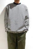 画像4: have a good day　Border loose long sleeve tee（White×Black） (4)