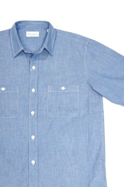 画像2: MANUAL ALPHABET　VINTAGE CHAMBRAY WORK SHIRT（BLUE）