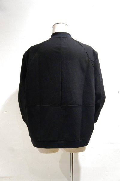 画像1: LAMOND　STAND NECK SILKY BLOUSON(BLACK)