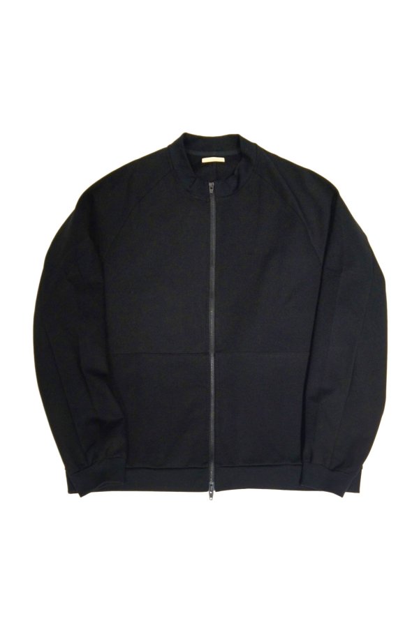 画像1: LAMOND　STAND NECK SILKY BLOUSON(BLACK) (1)