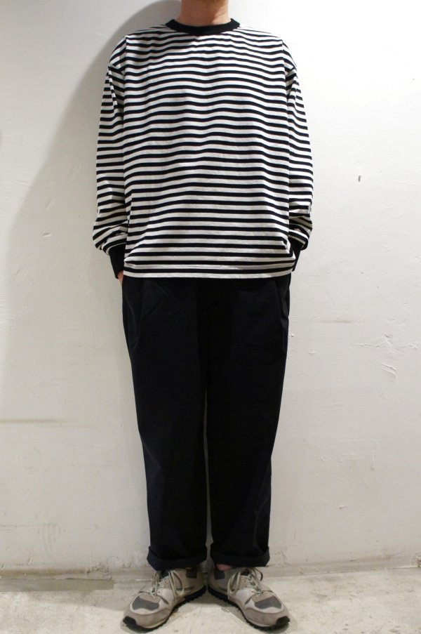 画像1: have a good day　Border flat seamer l/s tee（White×Black） (1)