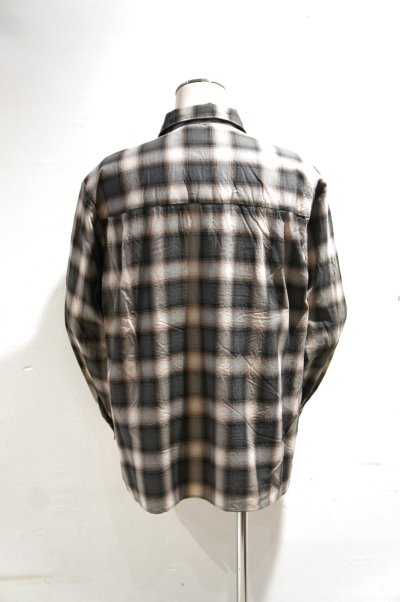 画像1: MANUAL ALPHABET　TWILL OMBRE OPEN COLLAR SHIRT（GRAY/BEIGE）