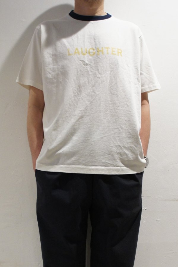 画像1: ORDINARY FITS　PRINT-T/LAUGHTER（WHITE） (1)