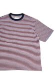 画像1: MANUAL ALPHABET　MULTI BORDER S/S TEE（NAVY/WINE） (1)