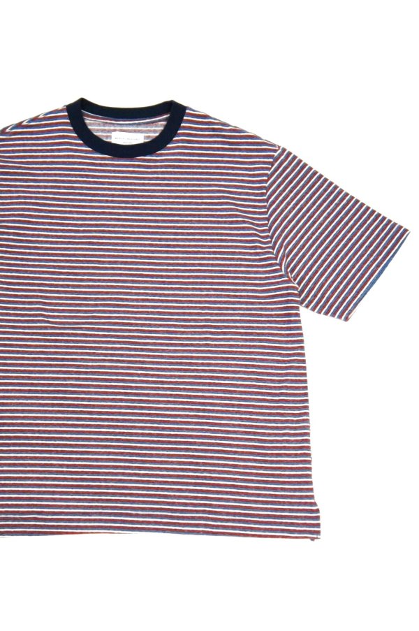 画像1: MANUAL ALPHABET　MULTI BORDER S/S TEE（NAVY/WINE） (1)